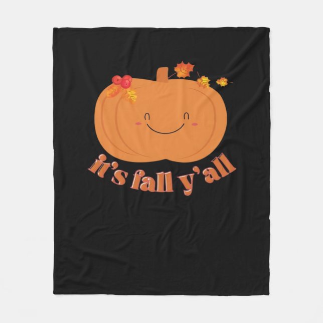 Det är Fall Y'all Pumpkin Retro Classic Fleecefilt (Framsidan)