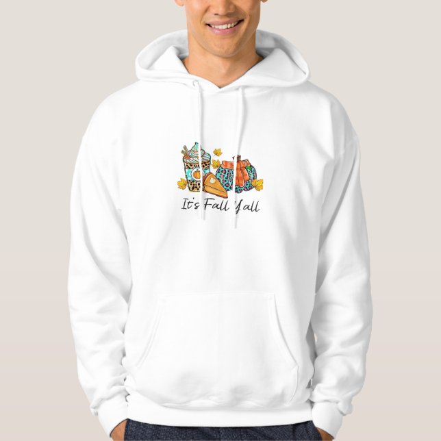 Det är Fall Y'all Pumpkin Spice Leopard Pumpkin Pa Hoodie (Framsida)