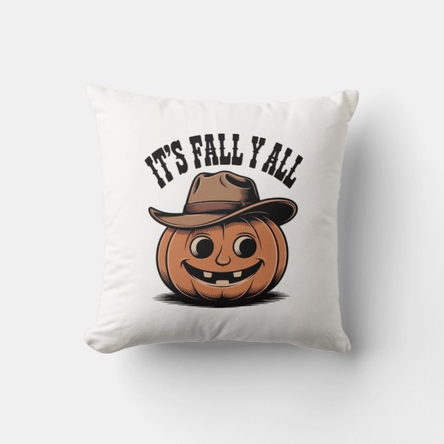 Det är Fall Y'all Pumpkin Trendig Graphic Kudde (Framsida)