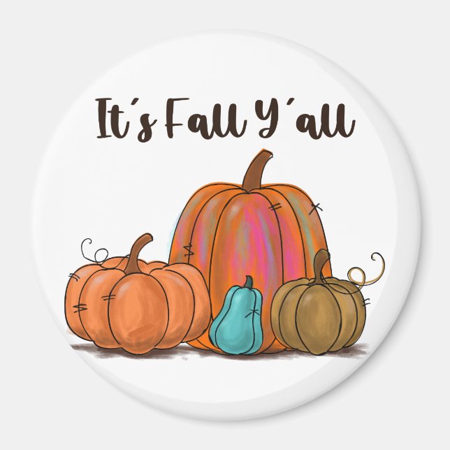 Det är Fall Y'all Pumpkins Magnet (Framsidan)
