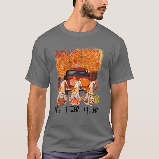 Det är Fall Y'all Pumpkins Three Gnomes Farm Lastb T Shirt (Framsida)