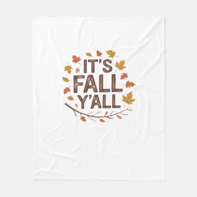Det är Fall Y'all Retro Classic Design Fleecefilt (Framsidan)
