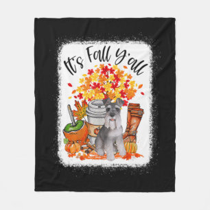 Det är Fall Y'all Schnauzer Hund Halloween Thanksg Fleecefilt