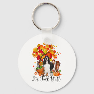 Det är Fall Y'all Springer-spanjoren Hund Hallowee Nyckelring