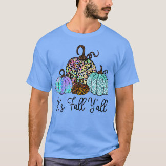 Det är Fall Y'all Tie Dye Leopard Pumpkin Autumn T Shirt