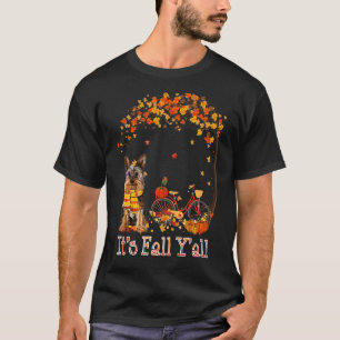 Det är Fall Y'all Yorkie Bike Pumpkin Spice Autumn T Shirt