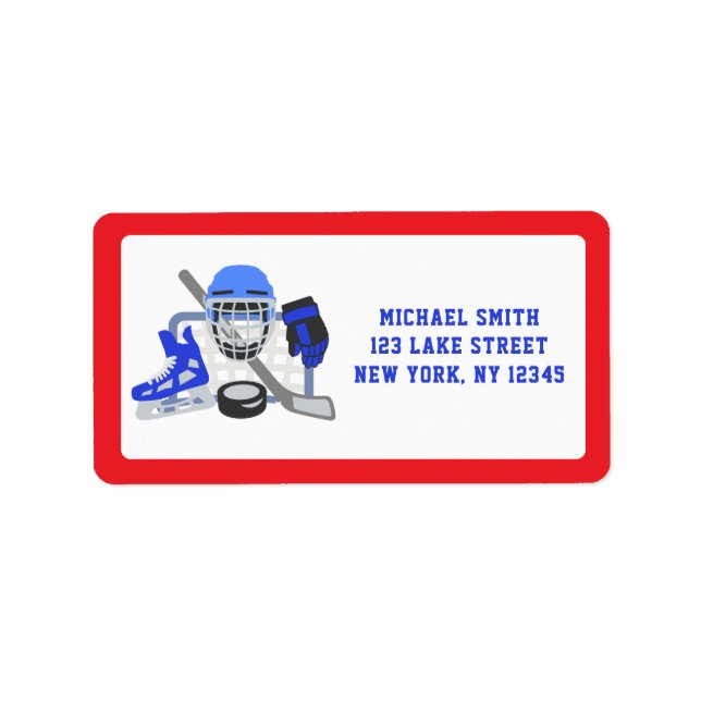 DET ÄR FELTID FÖR HOCKEY BIRTHDAY ADRESSETIKETT (Framsidan)