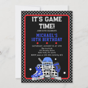 DET ÄR FELTID FÖR HOCKEY BIRTHDAY INBJUDNINGAR