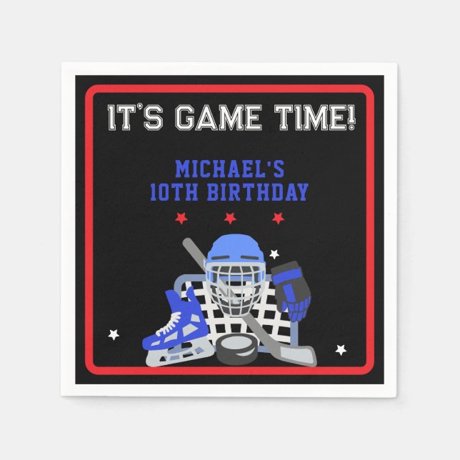 DET ÄR FELTID FÖR HOCKEY BIRTHDAY PAPPERSSERVETT (Framsidan)