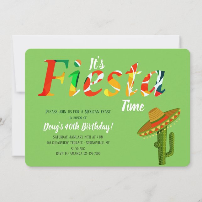Det är Fiesta-tid Inbjudan (Framsida)