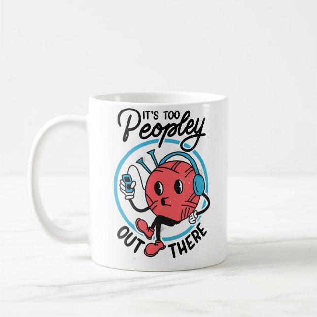 Det Är För Människor Utanför Rolig Antisocial Stic Kaffemugg (Vänster)