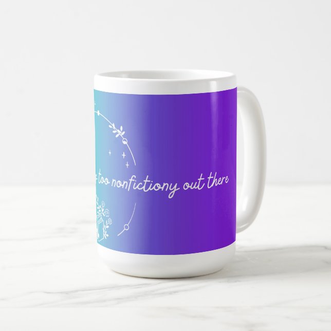Det är för sakligt där ute - Bokälskarmugg, blå Kaffemugg (Framsida höger)