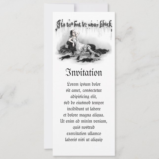 Det är för varmt att ha svart på sig inbjudningar (Framsida)