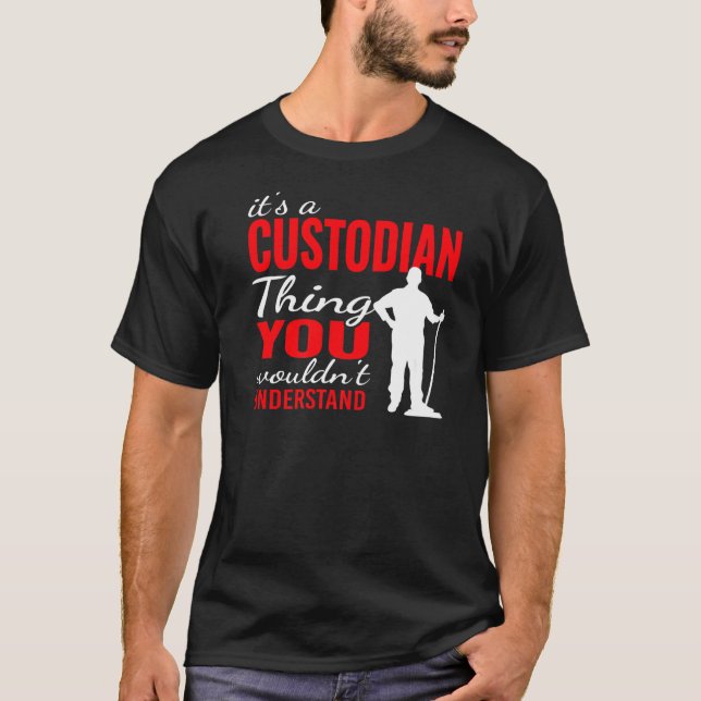 Det är förvaringsinstitut Sak för Janitorial Moppi T Shirt (Framsida)