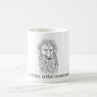 Det är fredagen. Är det non-mejeri creameren? Kaffemugg