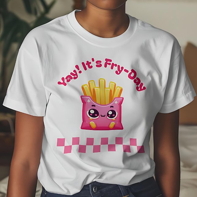 Det är Fry Day Shirt Cute Fredag Gift for Foodie T Shirt (It's Fry-Day Shirt Cute Friday Gift for Foodie)