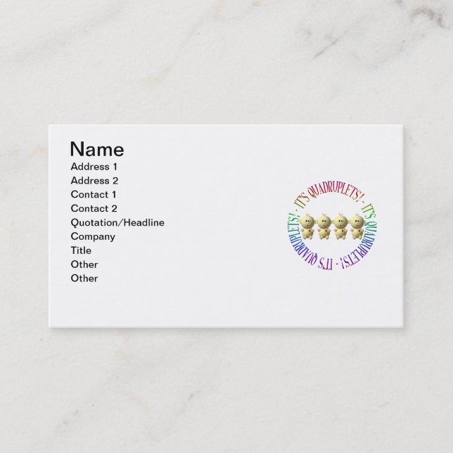 Det är fyrhjulingar! visitkort (Framsida)