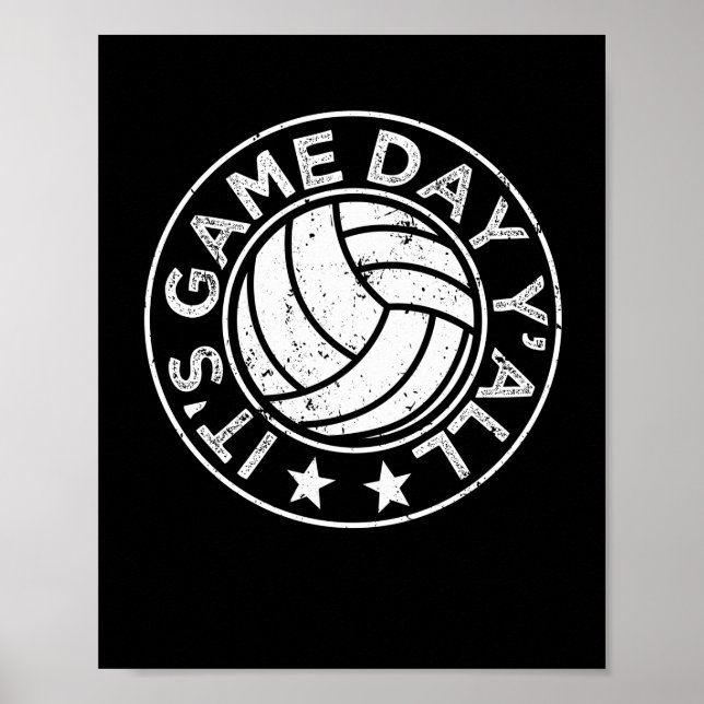 Det är "Game Day Y'all Funny Volleyball Player Vba Poster (Framsidan)