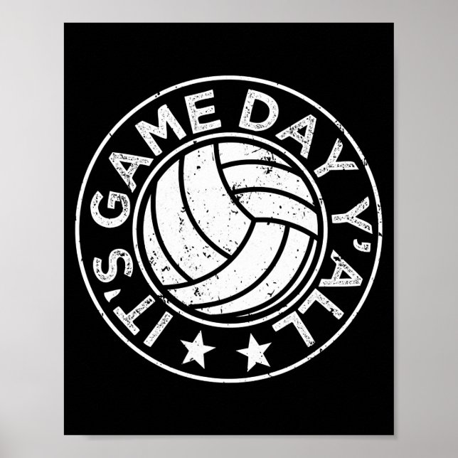 Det är "Game Day Y'all Funny Volleyball Player Vba Poster (Framsidan)