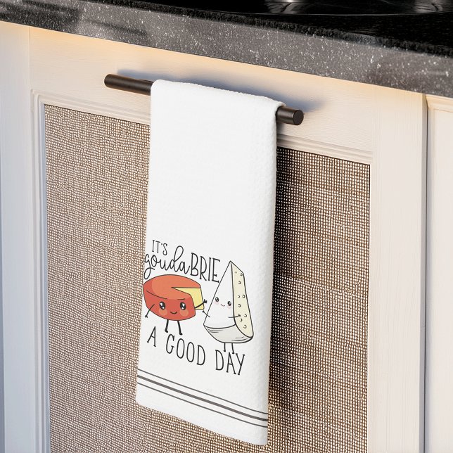 Det är Gouda Brie en Bra Day Cute Funny Cheese Pun Kökshandduk (Skapare uppladdad)