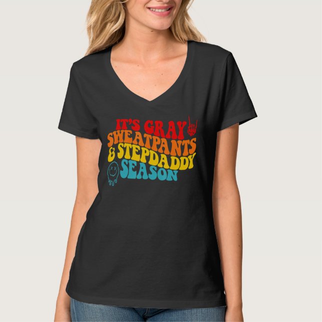 Det är Grått Sweatbyxor och Steppappa Season T Shirt (Framsida)