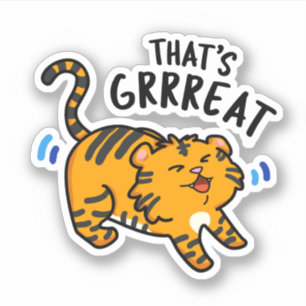 Det är Grreat Cute Tiger Growl Pun Sticker Klistermärken