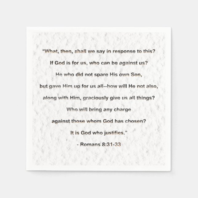 Det är Gud som rättfärdigar kristna Pappersservett (Framsidan)