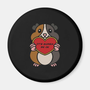 Det är Guineas Gris hjärta. Cute Guinea Gris Magnet