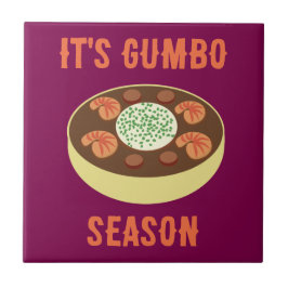 "Det är Gumbo Season" Lila Ceramic Tile Kakelplatta