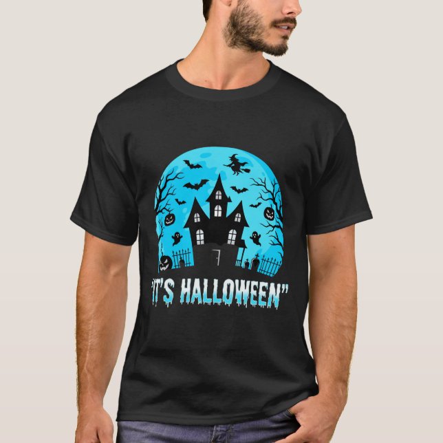 Det är Halloween Spökhus Fladdermus Design T Shirt (Framsida)