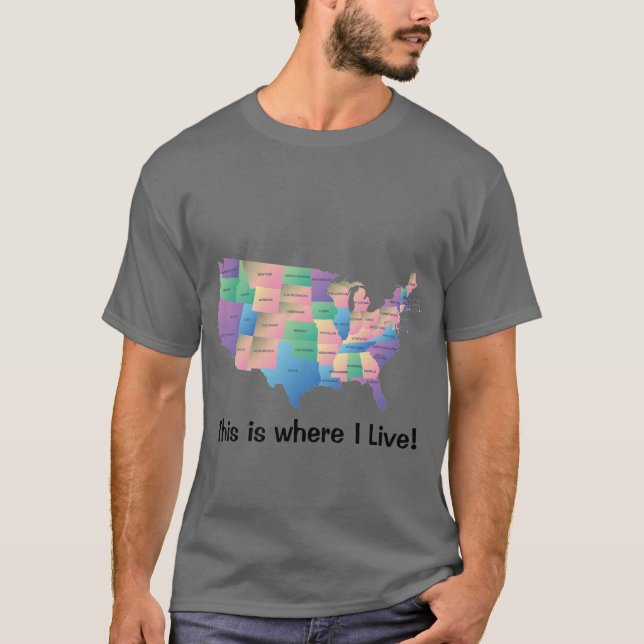 Det är här jag bor USA T Shirt (Framsida)