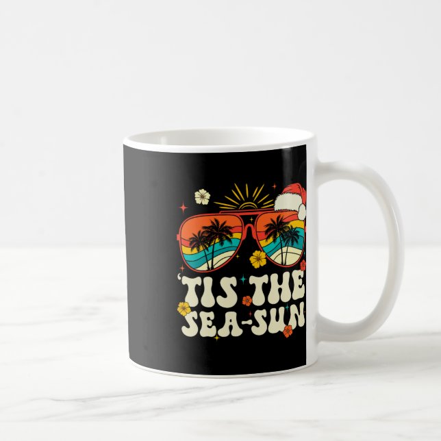 Det Är Hav Sol Santa Groovy Jul I Juli Sommar Kaffemugg (Höger)