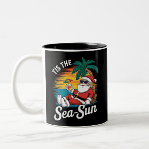 Det Är Hav Sol Santa Strand Jul I Juli Två-Tonad Mugg
