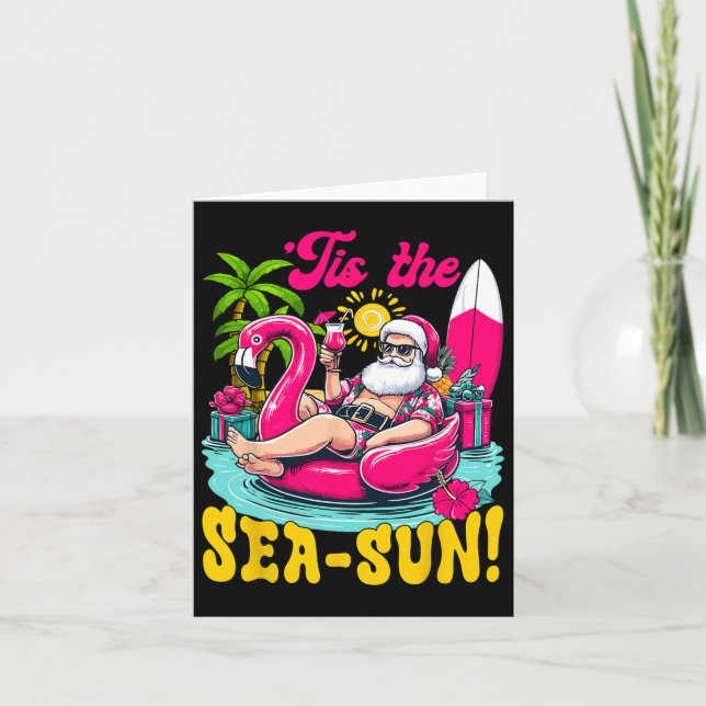 Det Är Hav Sol Santa Strand Sommar Jul I Ju Kort (Framsida)