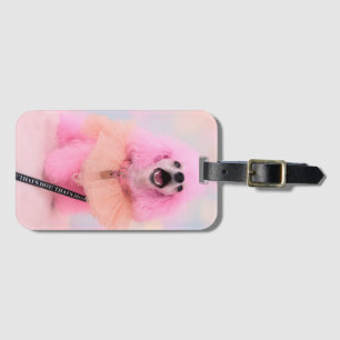 Det är hett Det är rosa Retro Kawaii Pudel Affisch Bagagebricka