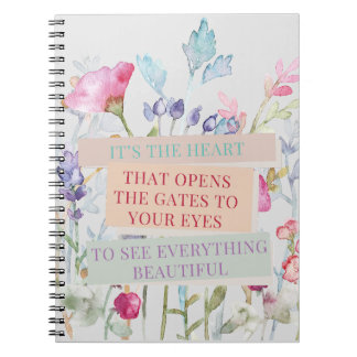 Det är hjärtat som öppnar Grind, Blommigt Garden Anteckningsbok