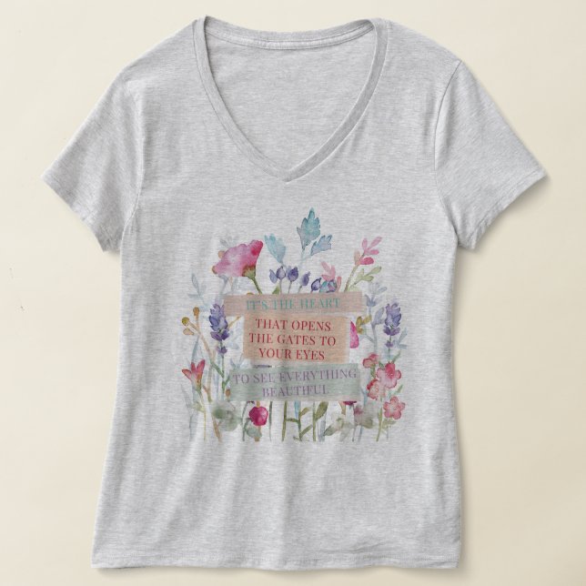 Det är hjärtat som öppnar Grind, Blommigt Garden T Shirt (Laydown)