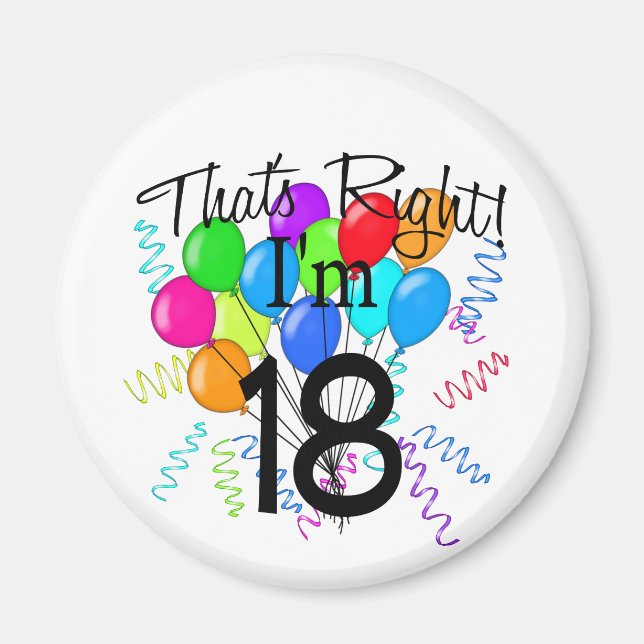 Det är Höger jag är 18 - födelsedag Magnet (Framsidan)