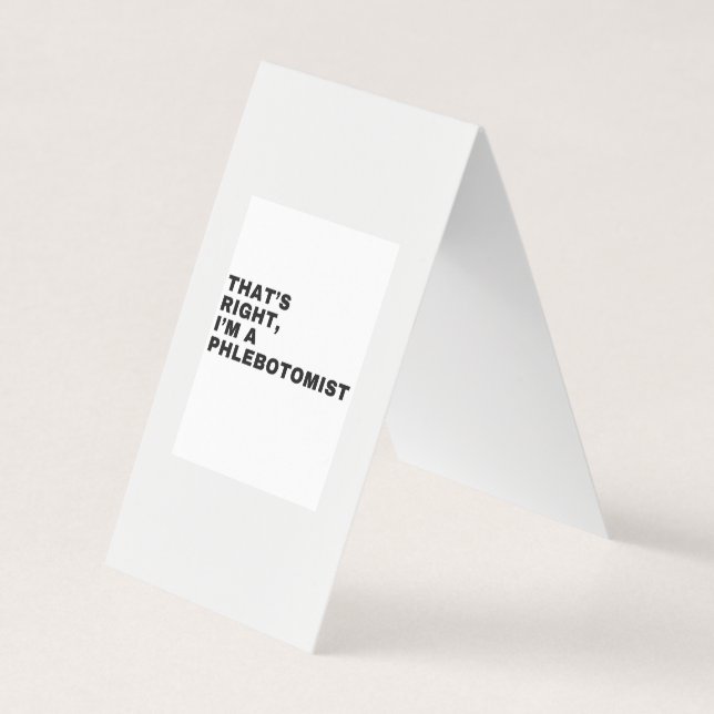 DET ÄR HÖGER, JAG ÄR EN FLEBOTOMIST VISITKORT (Framsida)