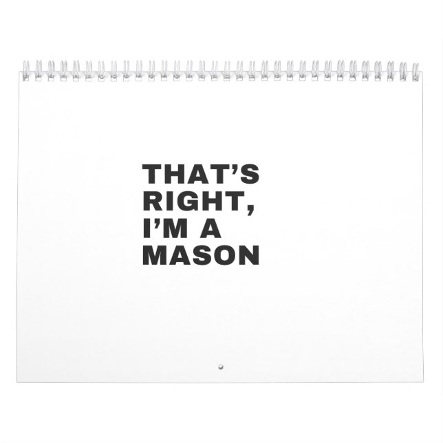 DET ÄR HÖGER JAG ÄR EN MASON KALENDER (Omslag)