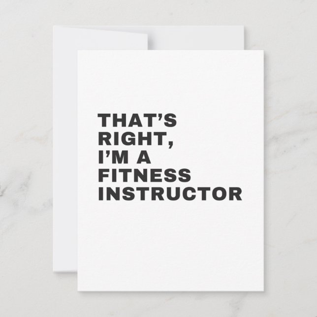 DET ÄR HÖGER JAG ÄR FITNESS INSTRUKTOR TACK KORT (Framsida)