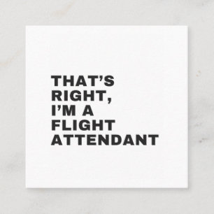 DET ÄR HÖGER JAG ÄR FLYGTÄCKT. FYRKANTIGT VISITKORT