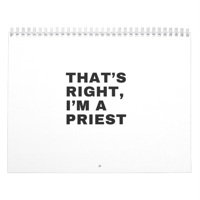 DET ÄR HÖGER, JAG ÄR PRIEST KALENDER (Omslag)