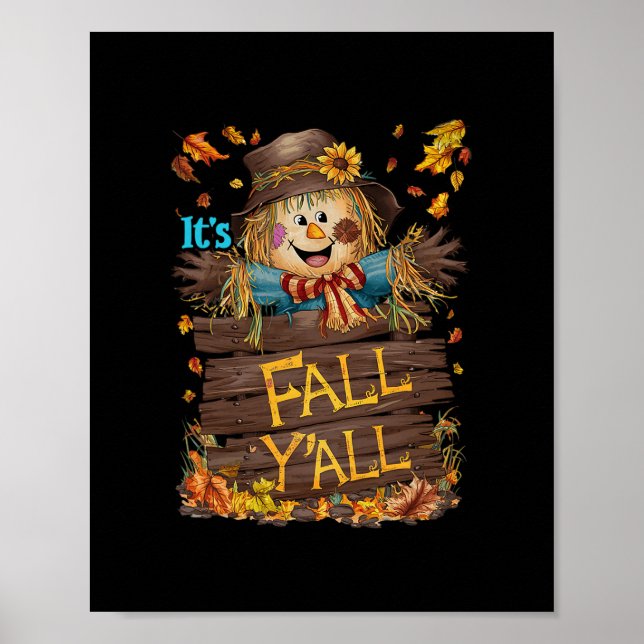 Det är höst, allesammans! Söt höst- och Thanksgivi Poster (Framsidan)