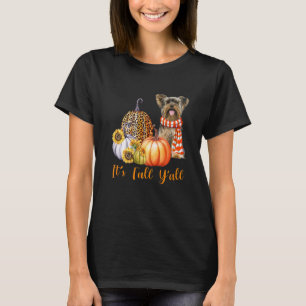 Det är höst era Yorkshire Terrier Hund Leopard Pum T Shirt