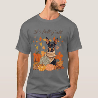 Det är höst ni Miniature Pinscher med pumpor och T Shirt