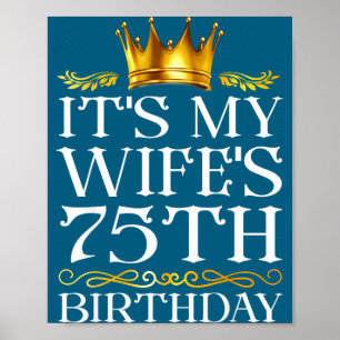 Det är hustruns 75-årsdag Glad illustration Poster