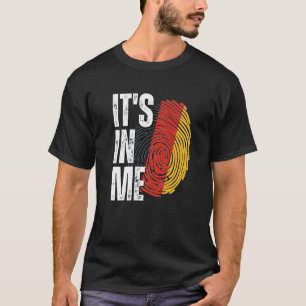 Det är i mig Tyskland Flagga Fingerprint German He T Shirt