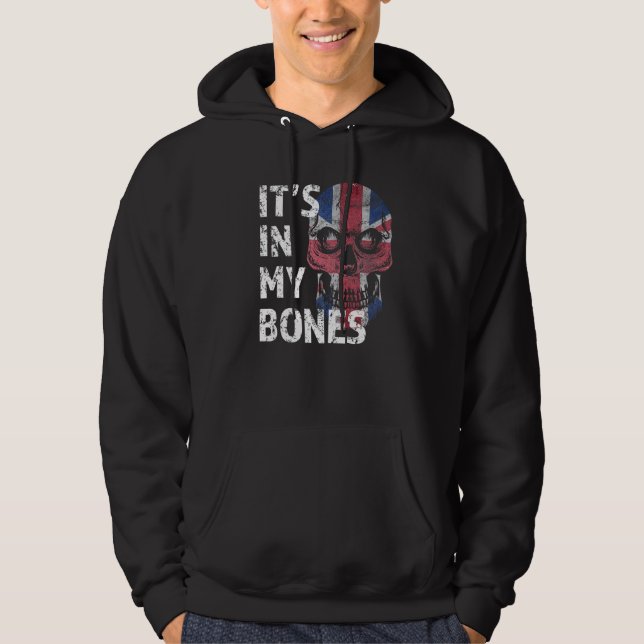 Det är i min Bones British Flagga Jack England U Hoodie (Framsida)