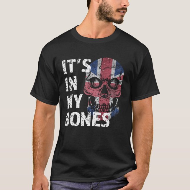 Det är i min bones British Flagga Union Jack Engla T Shirt (Framsida)